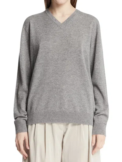 The Row Nian Sweater In Grey Cashmere In Gray