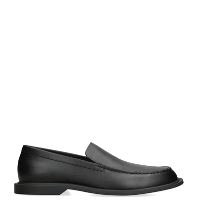 The Row Nic Leather Loafers In Black