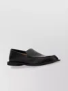 The Row Black Leather Nic Loafers In Black