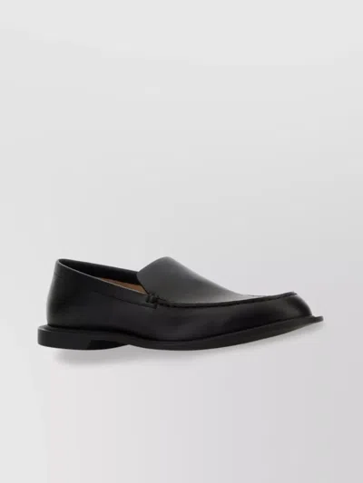THE ROW NIC LEATHER LOAFERS ROUND TOE