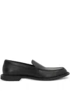 The Row Black Leather Nic Loafers In Black