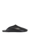 The Row Leather Nicco Slides In Black