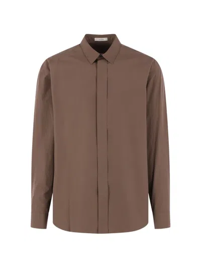 The Row Nilo Poplin Shirt In Burgundy