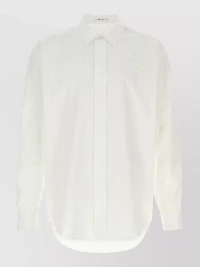 The Row Nilo Poplin Shirt Long Sleeves Collar In Neutral