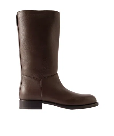 The Row Nobilis Ankle Boots In Brown