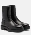 The Row Nobilis Leather Ankle Boots In Black