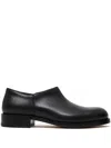 The Row Nobilis Leather Slip-on Shoes In Black