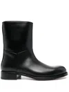 The Row Round Head Splicing Ankle Boots In Blk - Black