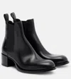 The Row Nobilis Chelsea Leather Ankle Boots In Black
