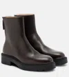 The Row Nobilis Fast Leather Ankle Boots In Brown