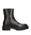 The Row Nobilis Practical Boots In Polished Calf Leather In Black