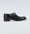 The Row Nobilis Leather Slip-on Shoes In Black