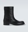 The Row Round Head Splicing Ankle Boots In Schwarz