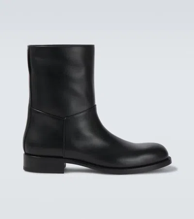 THE ROW NOBILIS LEATHER ANKLE BOOTS