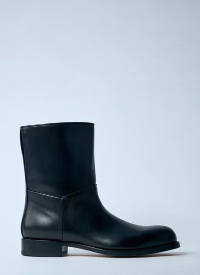 The Row Nobilis Leather Boots In Black