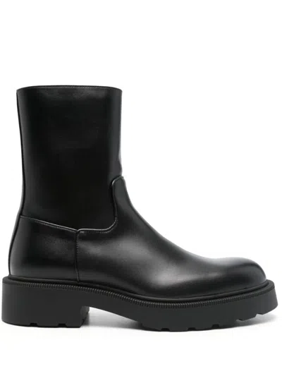 The Row Nobilis Leather Boots In Black