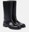 The Row Black Grunge Boots In Black