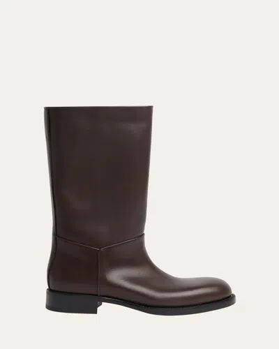 The Row Nobilis Ankle Boot In Dark Brown