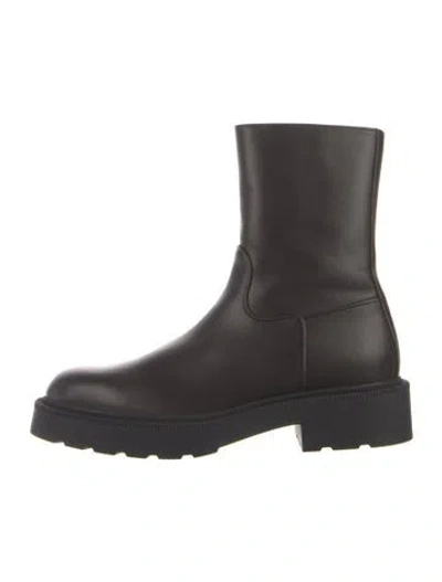 Pre-owned The Row Nobilis Leather Rain Boots In Black