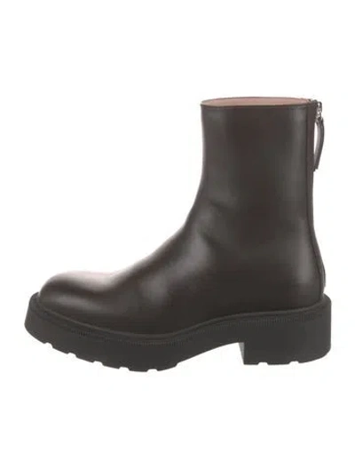 Pre-owned The Row Nobilis Leather Sock Boots In Brown