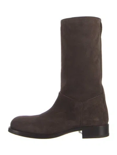 Pre-owned The Row Nobilis Suede Boots W/ Tags In Brown