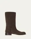 The Row Nobilis Suede Riding Boots In Multi