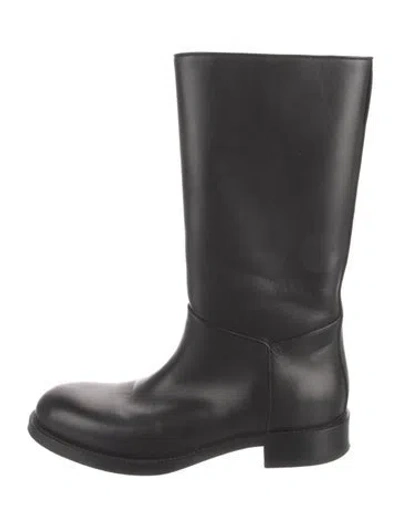 Pre-owned The Row Nobilis Tr Calf Leather Riding Boots In Black