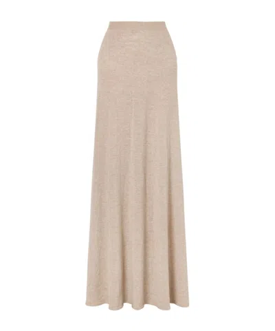 The Row Noella Cashmere Maxi Skirt In Neutral