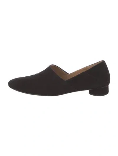 Pre-owned The Row Noelle Suede Loafers In Black