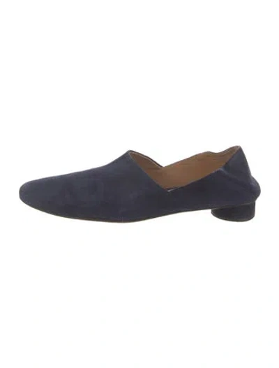 Pre-owned The Row Noelle Suede Loafers In Blue