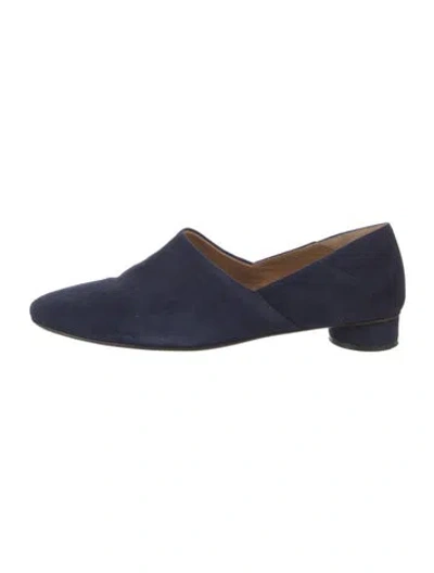 Pre-owned The Row Noelle Suede Loafers In Blue