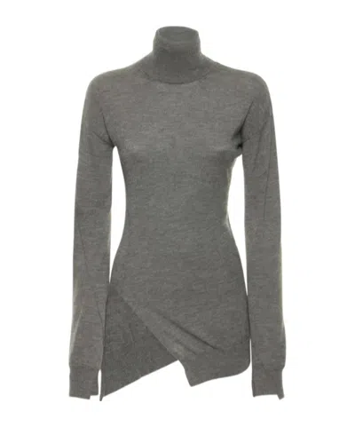 The Row Nomi Fine Cashmere Turtleneck Sweater In Gray
