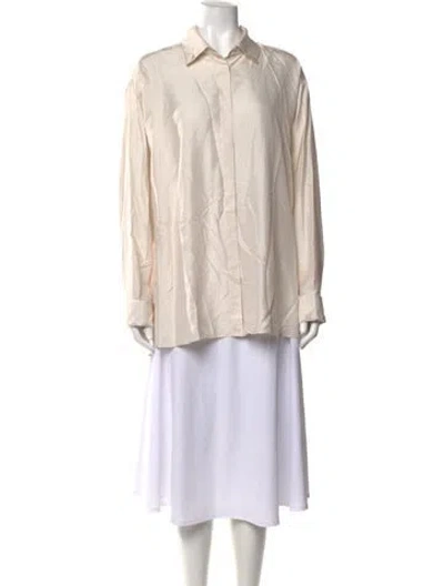 Pre-owned The Row 'nomoon' Shirt Silk Button-up Top In Neutrals