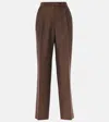 The Row Norbert Mohair And Wool Straight Pants In Brown