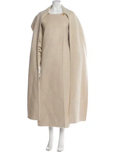 Pre-owned The Row Notte Scarf Cashmere Coat In Neutral