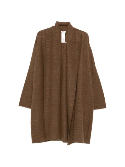 The Row Novaan Open-front Coat In Brown