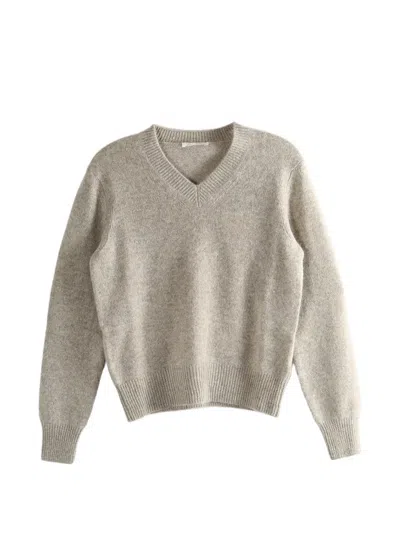 The Row Noval V-neck Sweater In Neutral