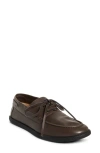 The Row Novus Sailor Leather Boat Shoes In Brown