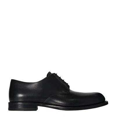 The Row Novus Leather Derby Shoes In Black
