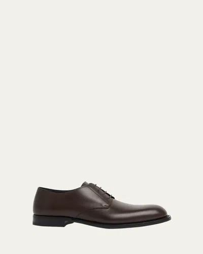 The Row Novus Leather Derby Loafers In Brown