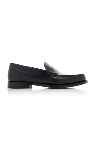 The Row Novus Leather Mocassins In Black