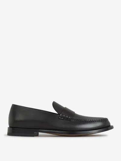 The Row Novus Leather Moccasins In Black
