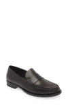 The Row Leather Loafers Stitched Detailing In Dark Brown