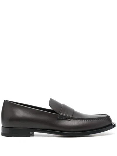 The Row Classic Loafers In Dbr - Dark Brown