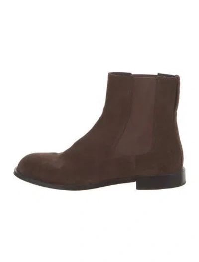 Pre-owned The Row Novus Suede Chelsea Boots In Brown