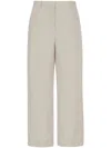 The Row Noxy Silk And Linen Blended Pants In 中性色