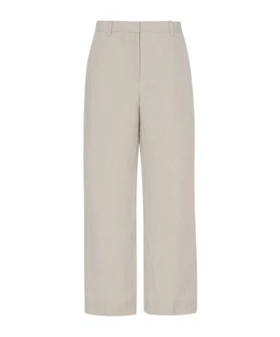 The Row Noxy Silk And Linen Blended Pants In Pearl Grey