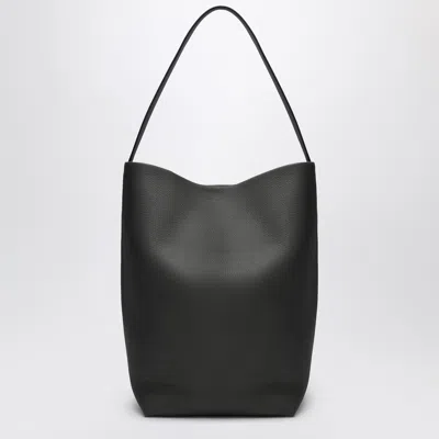The Row Hook Ns Large Leather Tote Bag In Black