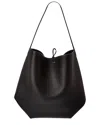 The Row Large Park Leather Tote Bag In Black