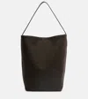 The Row N/s Park Large Canvas And Leather Tote Bag In Brown